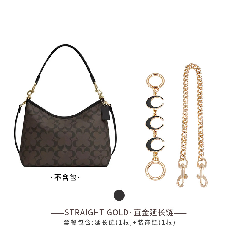 (straight gold) button chain decorative chain 45cm+ (black moon) extension chain