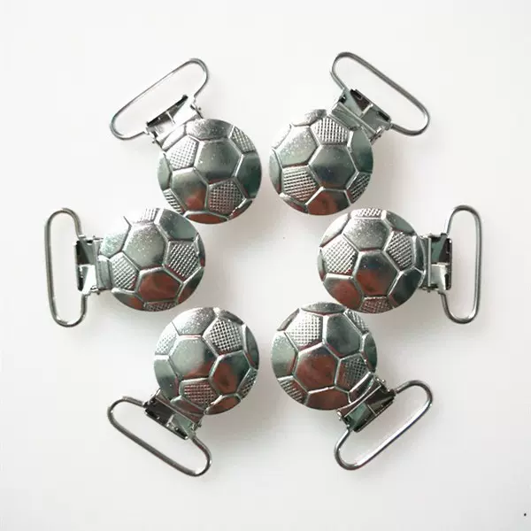 厂家热销挂镀圆形鸭嘴扣 儿童可爱足球背带夹0098