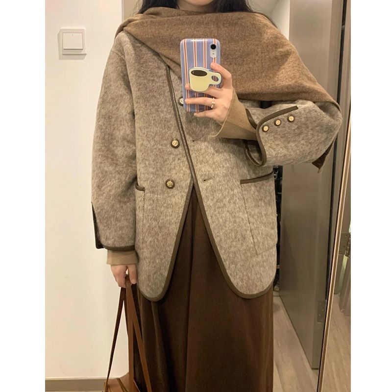 春秋款韩版显瘦保暖小香风外套女美拉德小个子法式休闲上衣潮|undefined