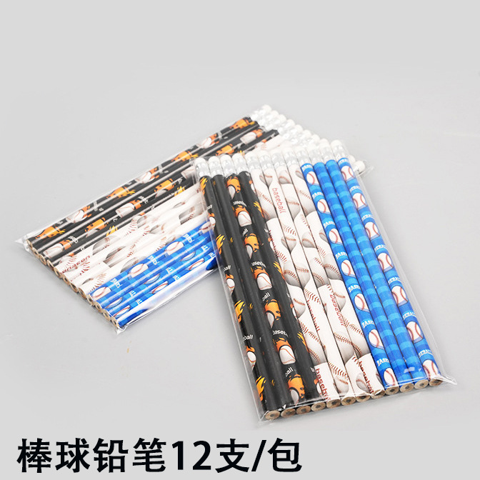 Lápices de fútbol para estudiantes de primer grado escritura hb lápiz con borradores creativos de fútbol infantil baloncesto lápiz borradores