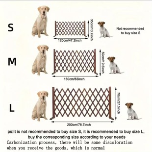 Cross-Border Dog Door Hole Door Curtain Fence Telescopic Fence Grid Garden Partition Decoration Outdoor Guardrail Courtyard Wooden Fence