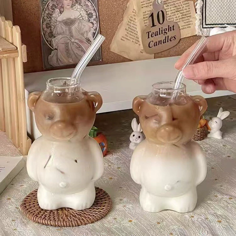 Картинка кофейного мультфильма в стекле с рисунком, интернет-звезда, с маленькими мишками