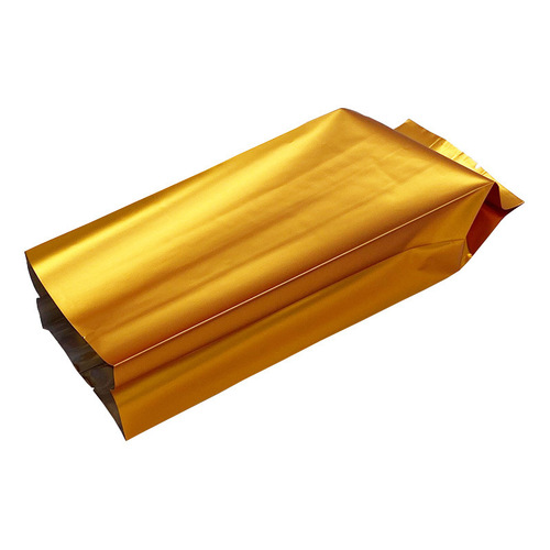 Directly supplied from the manufacturer, dark gold accordion bag, matte aluminum foil three-dimensional vacuum bag, grain powder, tea and coffee, middle-sealed bag