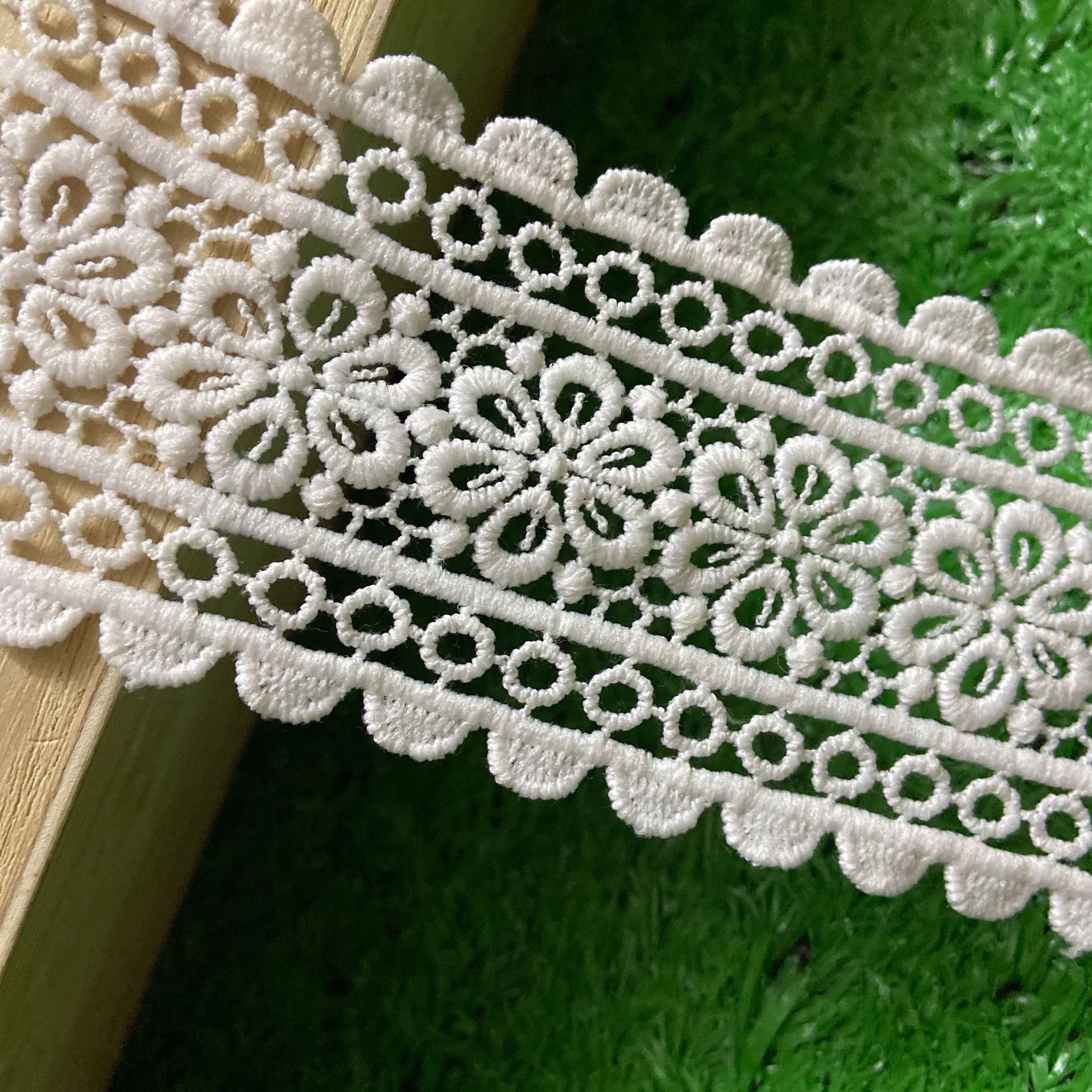 2022新款双边设计感时尚水溶牛奶丝绣花花边 服装连衣裙刺绣辅料