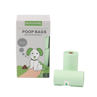 Fully biodegradable garbage bag pet dog toilet bag compost outdoor portable dog poop bag 8 rolls in stock