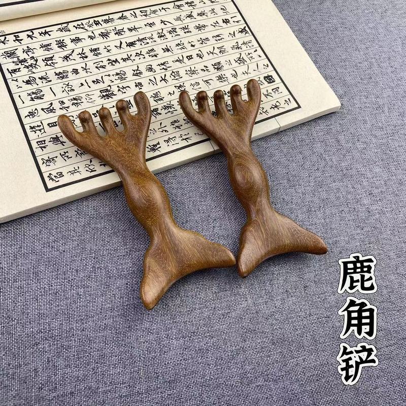 頭のマッサージ爪檀木鹿角櫛の頭の皮の経絡櫛は頭をつかんで掻いて養生します。|undefined