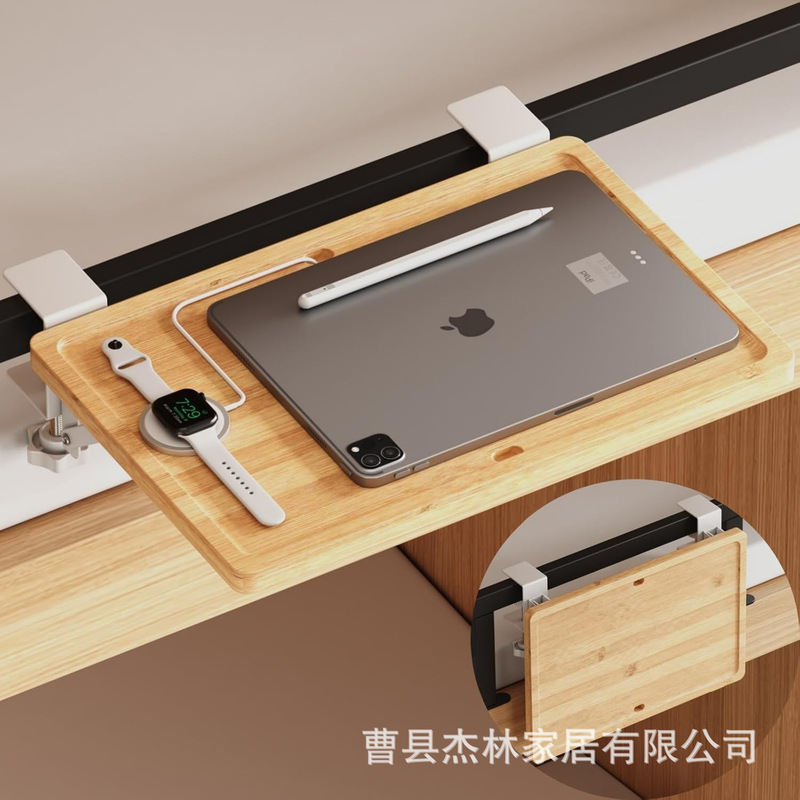 Cross-Border Wooden Storage Rack Dormitory Bedside Table Foldable Storage Rack Computer Phone Stand Bedside Small Side Table
