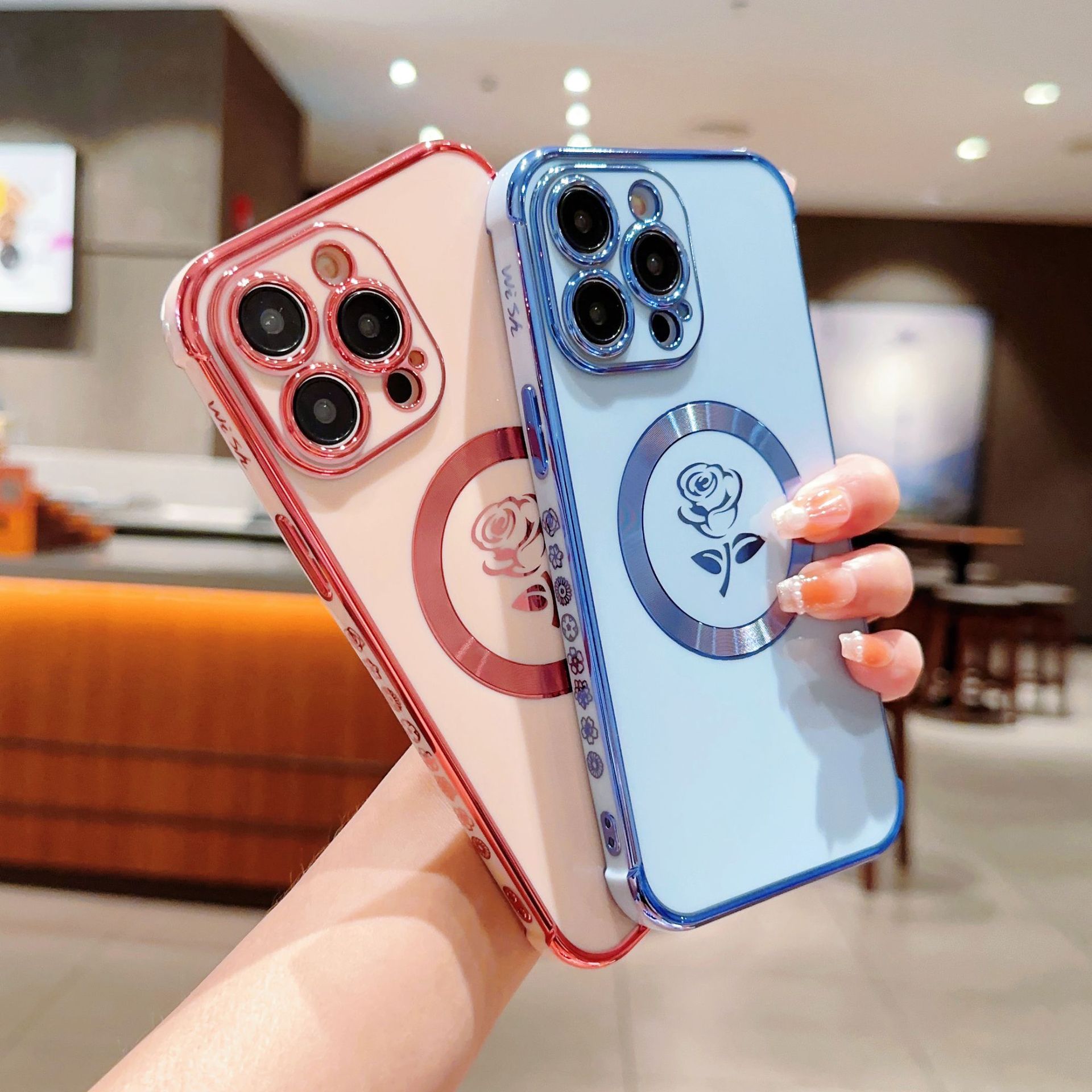 Electroplating Side Rose Mobile Phone Case Image 5