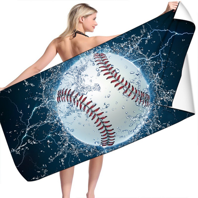 Cross-border foreign trade Summer Sports Basketball square beach towel microfiber towel towel ball beach towel