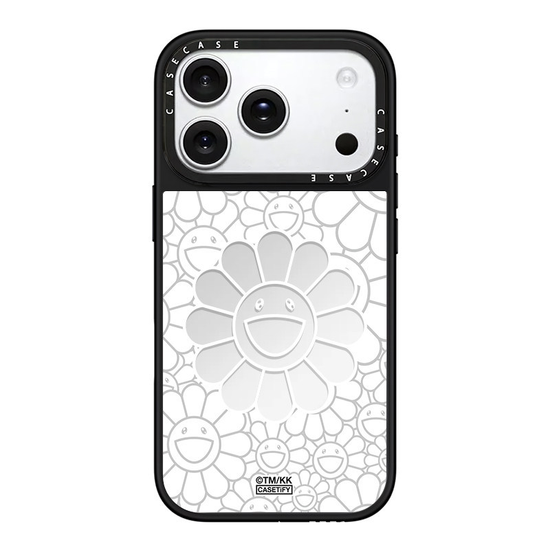 [murakami takashi white flower hollow] authentic silver mirror