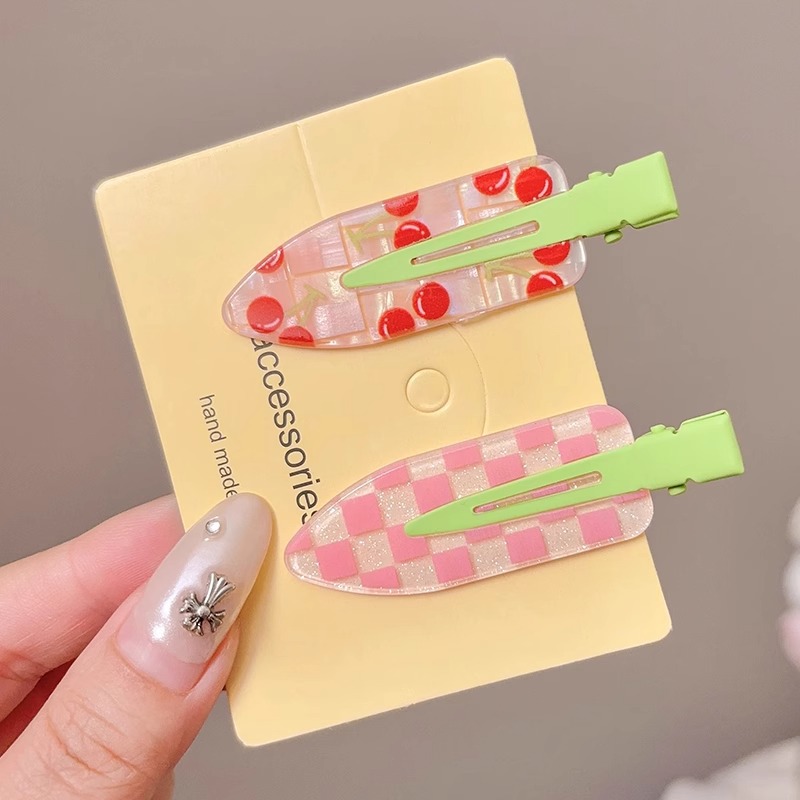 Pinza para el cabello sin costuras de color dulce y linda, clip para flequillo lateral femenino, clip para boca de pato de cabello roto en la frente, tocado de horquilla para niños