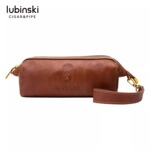 正品LUBINSKI烟斗包真皮材质带烟托双斗位配件烟丝收纳包