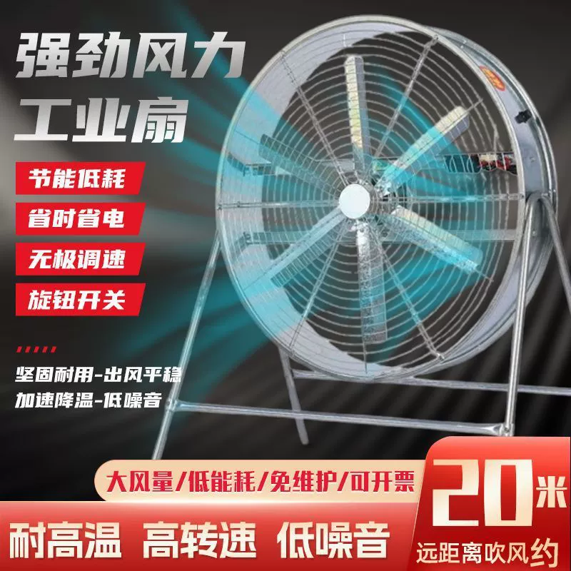 Промышленный вентилятор, вентилятор с циркуляцией воздуха с высоким ветром, вытяжной вентилятор, вентиляция и охлаждение, волшебный мощный мощный вентилятор