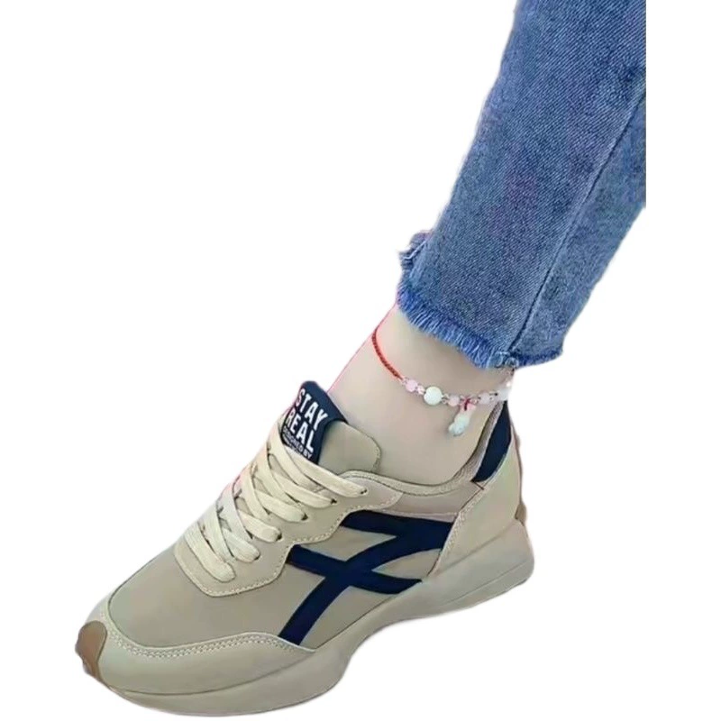 Женские повседневные кроссовки на платформе, новинка весны-осени 2025, утонченные, в стиле вафельных кроссовок, модные, в стиле Ins