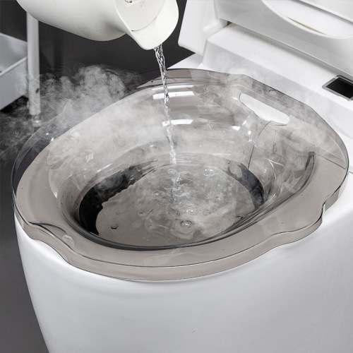 Men's sitz bath basin: Prostate-friendly toilet seat with no-squat design, featuring a steam-infused soaking device—perfect for seniors to gently cleanse and care for the area.