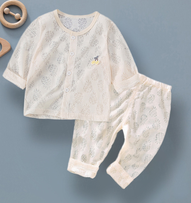 Bebé aire acondicionado ropa traje fino pijamas de verano inicio desgaste