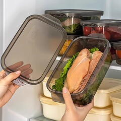 マイクロ波加熱冷蔵ケース肉食品冷蔵庫収納ケース果物収納ケースカード留め保存ケース密封キャンプ