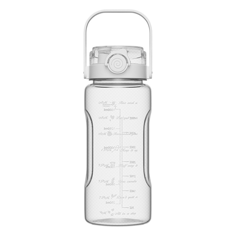 Verano de gran capacidad deportes hervidor transparente al aire libre de alto aspecto portátil taza de agua taza de plástico con paja doble taza de beber