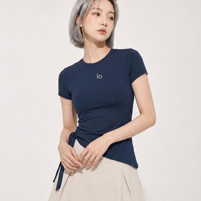 Original Correct Version of the Aloairlify Series Yoga Short-Sleeved Women's Asymmetrical Hem Lace-Up Sports Top Yoga Original Correct Version of the Aloairlify Series Yoga Short-Sleeved Women's Asymmetrical Hem Lace-Up Sports Top Yoga