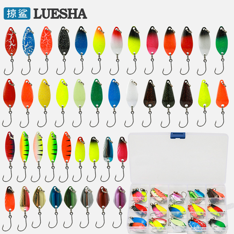 Pesca de tiburón | 43/12 PCs Luya caballo boca lentejuelas traje metal cuchara lentejuelas hielo pesca solo gancho lentejuelas al por mayor