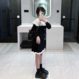 女童小香风套装秋季2026新款韩版洋气儿童毛衣两件套女孩开衫短裙
