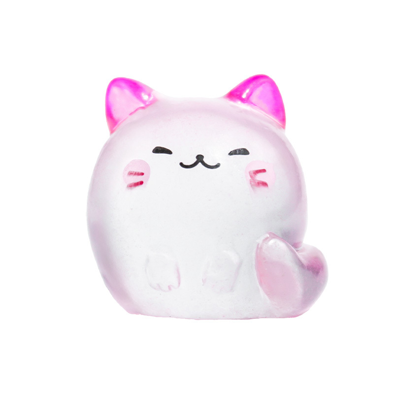 Micro paisaje decoración de escritorio nuevo tridimensional lindo luminoso gatito dibujos animados DIY cola larga gato coche pequeño adorno