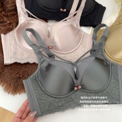 ツバキの花工場のサテンの下着の女性の無鋼の輪のブラジャーは小さい胸の専用の副乳を集めて支えて垂れ下がることを防ぎます。