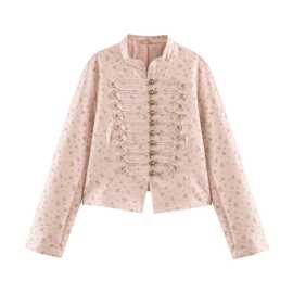 批发2026夏新品欧美风女装花卉印花修身西装外套西服  12685