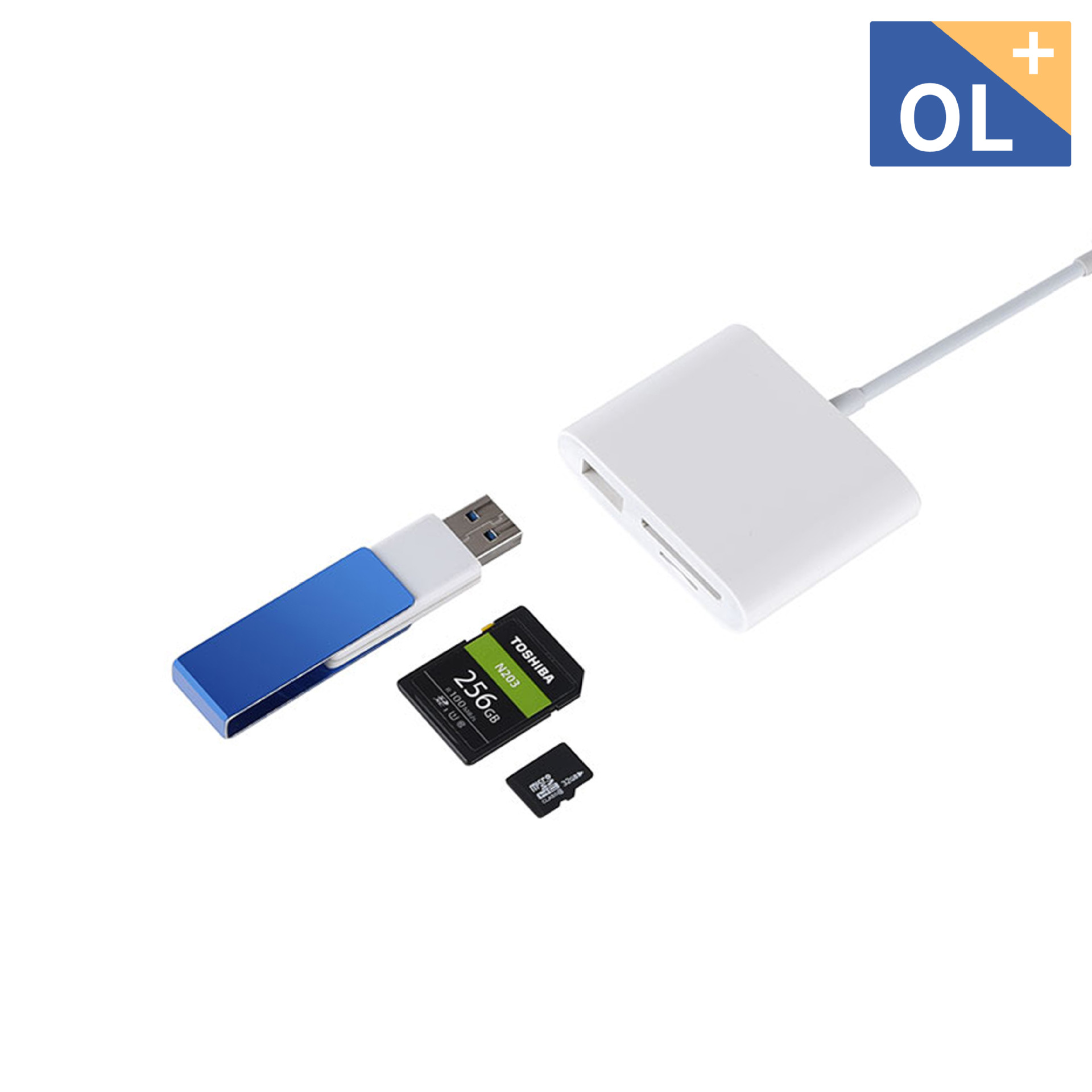 適用蘋果雙USB OTG轉換器 支持充電 轉接鼠標鍵盤SD/TF內存卡讀取