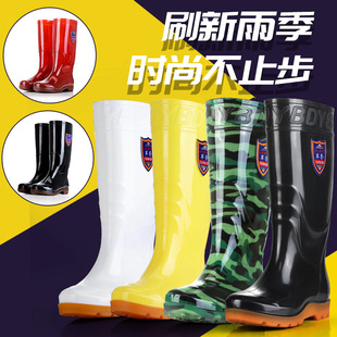 36-45 size food rain boots men's water shoes warm sanitary boots high tube velvet rain boots oil resistant chef waterproof shoes