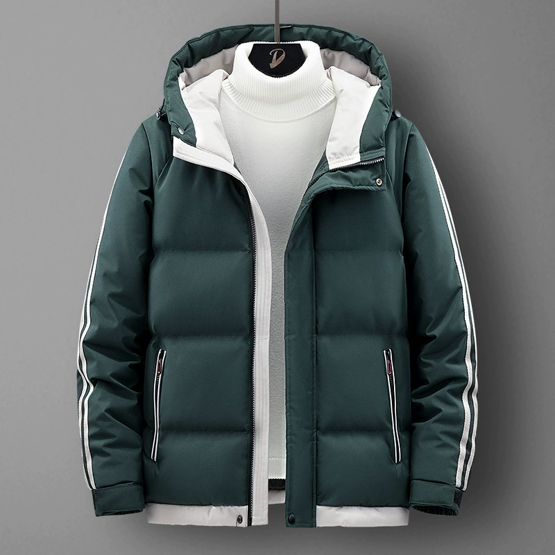 Мужская пуховая куртка с хлопковой подкладкой, новое модное Брендовое пальто с капюшоном, мужское Стеганое пальто с хлопковой подкладкой, зимняя утепленная одежда с северо-восточной защитой от холода