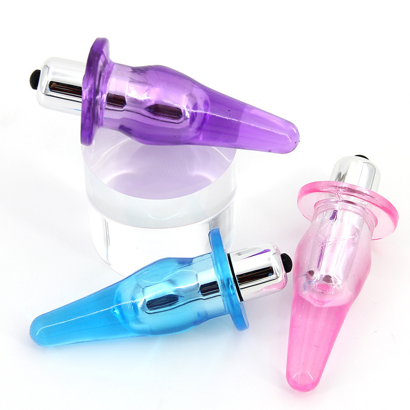 Vibrating Anal Plug with Finger Sleeve Design, TPE, Blue, Adult Unisex — detail image 13