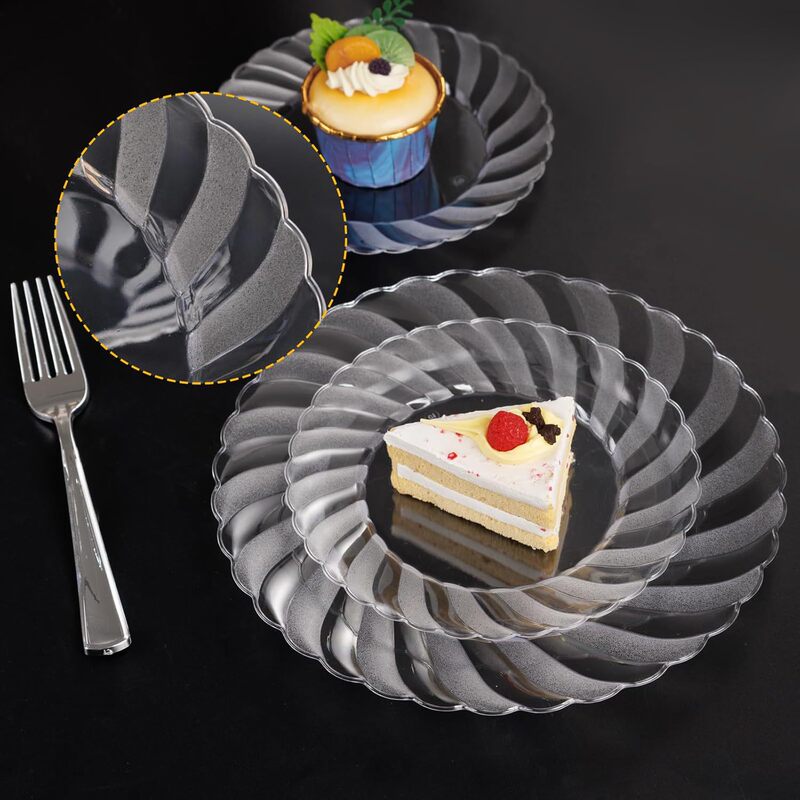 Disposable Disc Set Gold Edge Lace Cake Plate Western Food Plate Party Party Tableware Plastic Plate