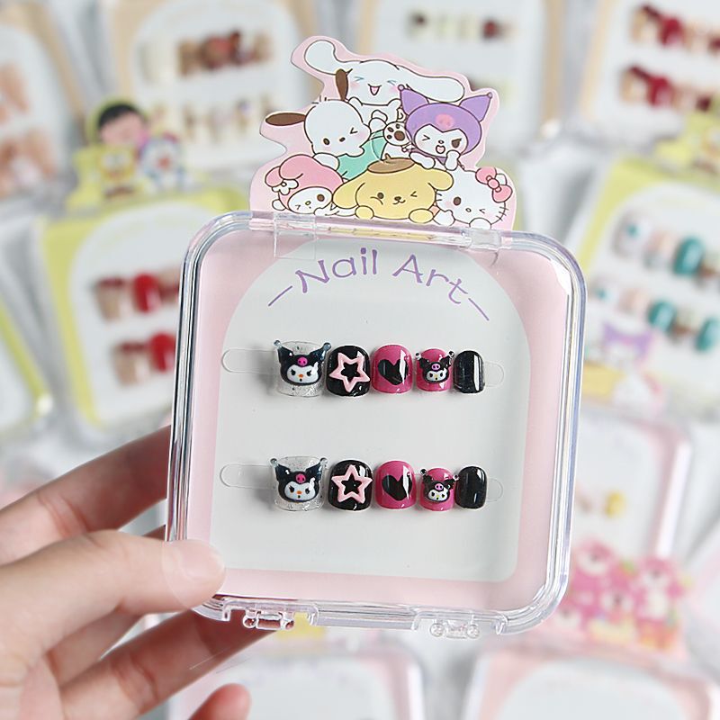 Children's Nail Stickers with Capybara Cartoon Design for Little Girls, Jelly Glue, Pure Handmade Nail Patches for Students Children's Nail Stickers with Capybara Cartoon Design for Little Girls, Jelly Glue, Pure Handmade Nail Patches for Students