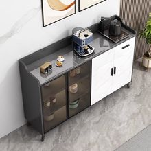 岩板餐边柜现代碗柜厨房收纳储物柜客厅吧台家用一体玻璃门茶水柜