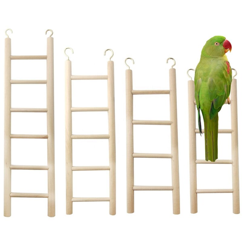 Cross-Border Wooden Bird Ladder Budgie Climbing Toy Hanging Pet Cockatiel Bird Ladder Bird Toy