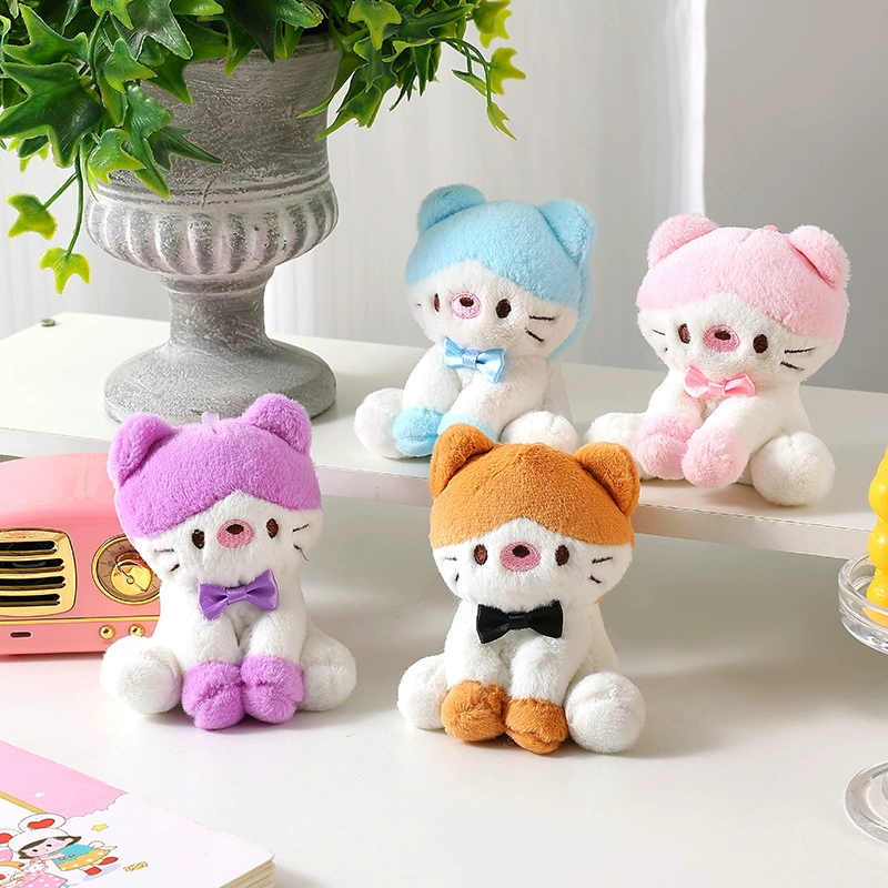 Мягкие игрушки-брелоки кошки с бантом мультяшные