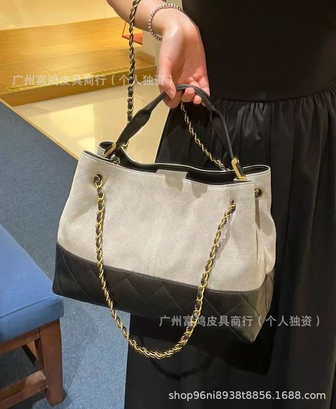 广州包包2025新款小香风复古25A麂皮绒链条单肩包腋下大容量女包|undefined