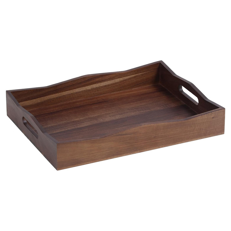 bandeja de almacenamiento de madera multifuncional de escritorio doméstico bandeja de almacenamiento de artículos de ordenamiento bandeja de té de la tarde restaurante de hotel