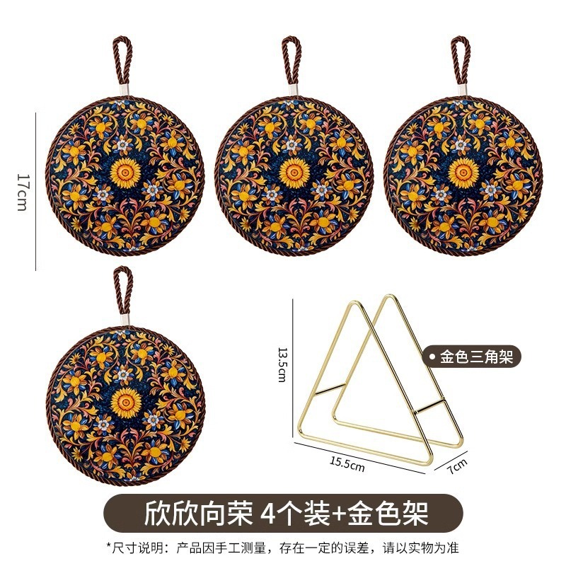 复古隔热垫耐高温砂锅防烫垫珐琅锅垫子陶瓷新中式餐桌防滑餐盘垫|undefined