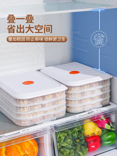Dumpling Storage Box Refrigerator Freezing Dedicated Wonton Noodle Preserving Box Food Fast Freezing Dividing Box