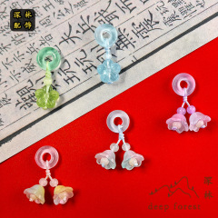 铃兰花琉璃吊坠手链小提溜手工配件DIY跑环梅花直播手串挂件配件