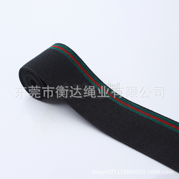 Fábrica en stock de 2 - 5cm de nylon de alta elasticidad correa elástica de rayas de color es adecuado para la cintura lateral de la camiseta de ropa