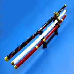 竹刀劍cosplay道具海賊王秋水和道鬼徹索隆刀三把刀加刀架未開刃