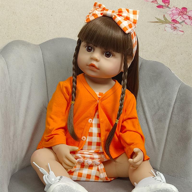 Vinilo completo 55cm simulación bebé muñeca transfronteriza nueva muñeca renacida muñeca de juguete entrega al por mayor