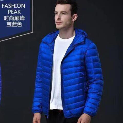 Otoño e invierno Chaqueta ligera acolchada de algodón con cuello alto para hombre con capucha corta más tamaño chaqueta delgada ligera ultrafina para jóvenes y de mediana edad