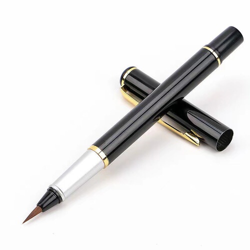 801 ink-refilling and ink-bag pen-style writing pen, beginner's calligraphy copying small regular script pen, portable stainless steel writing pen