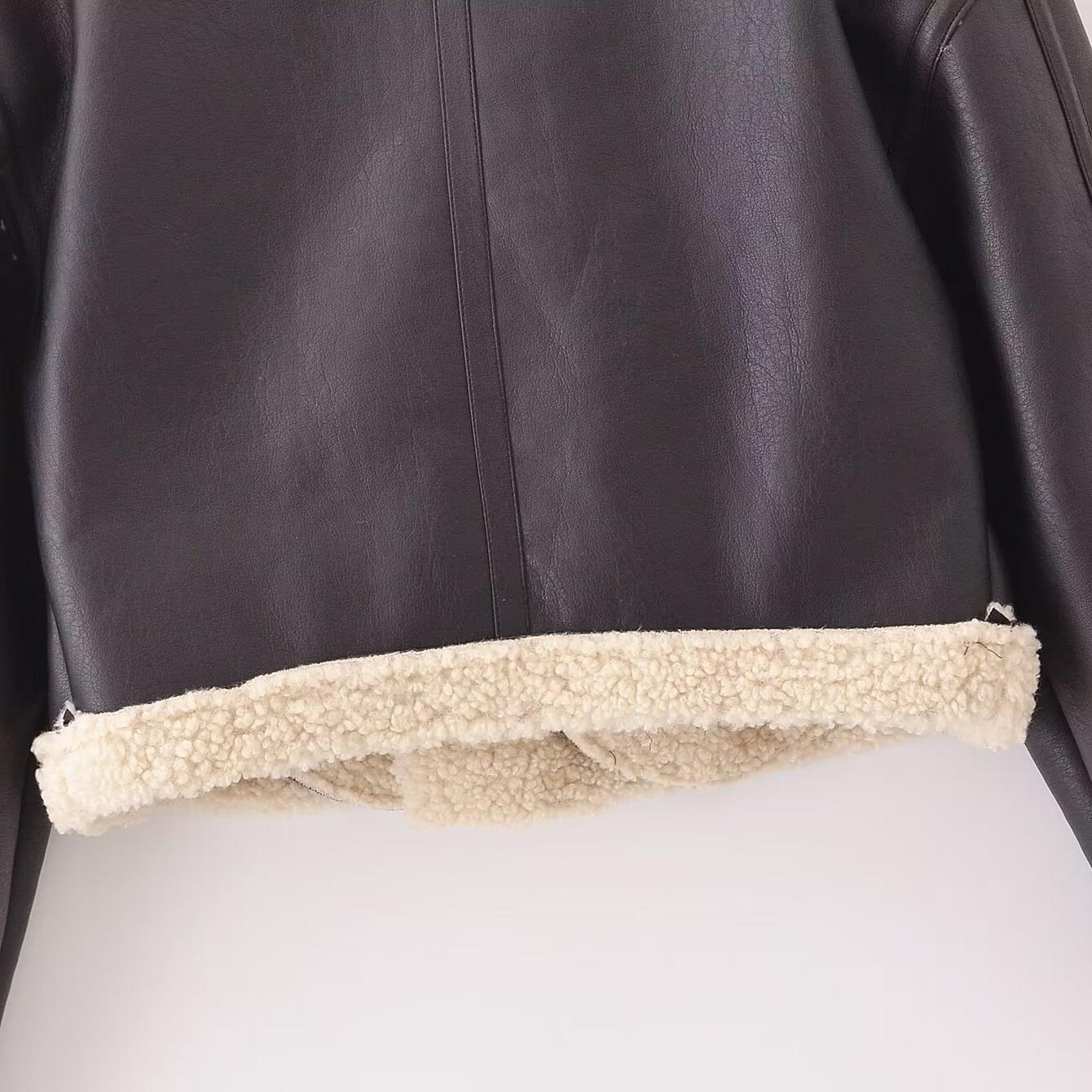 TAOP & ZA a principios de otoño nueva chaqueta de piel casual de moda para mujer 4341742 image 4