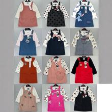 热2025新款儿童6-36月外贸现货供应牛仔背带套装女童2件套春套装