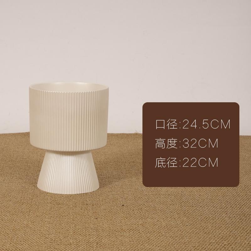 Cementos de alta calidad creativos maceta cerámica de magnesio barro gran calibre redondo alto pie franja grande especial para maceta interior